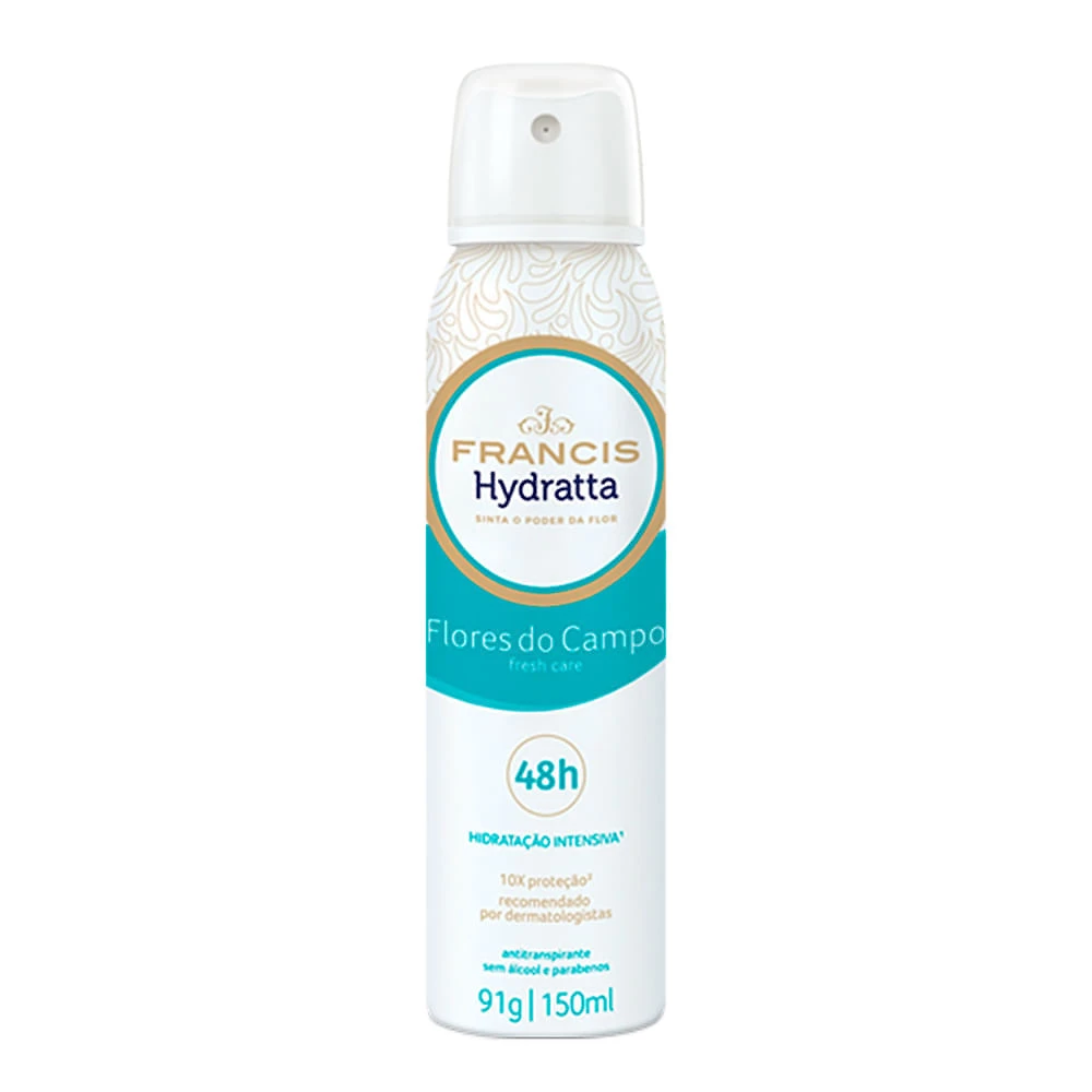 Desodorante Francis Hydratta Flores do Campo Fresh Care Aerosol Antitranspirante 48h 150ml