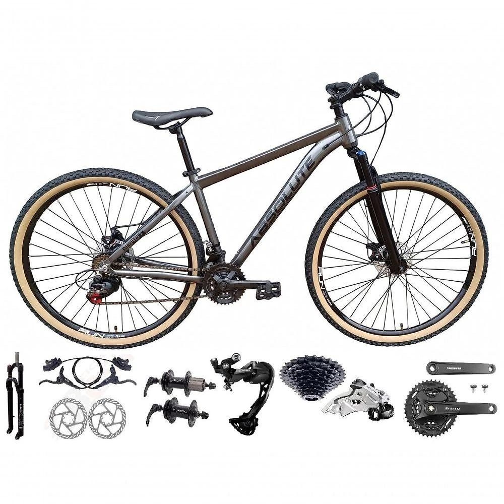 Bicicleta Aro 29 Absolute Nero 5 Câmbios Shimano Alívio E Altus 27v Freio Hidráulico K7 Garfo Trava - Grafite Tam.17
