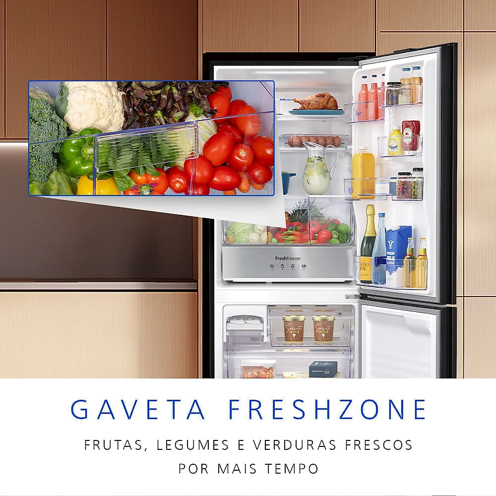 Geladeira Panasonic BB65 Black Glass Inverse Frost Free 467L Inverter A - NR-BB65GV7B NR-BB65GV7BA