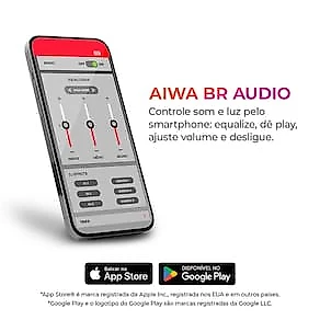 Caixa de Som Portátil Aiwa Speaker AWS-SP-04-LB 40W Bluetooth IPX5 LED Color Lights