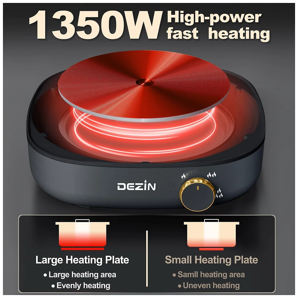 Panela Elétrica 4L com Divisor, Controle Temperatura Ajustável e Antiaderente, 110V, DEZIN, Cinza