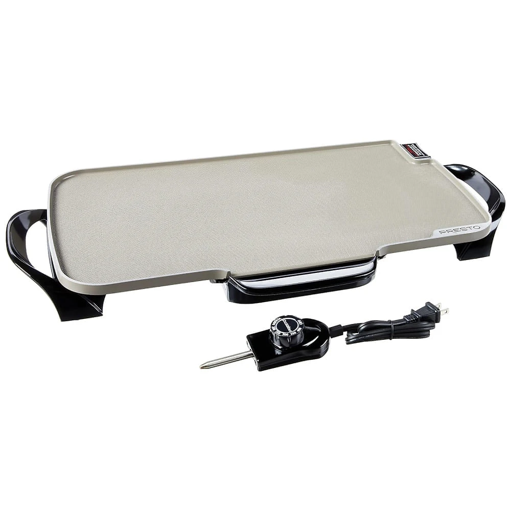 Grelhador Elétrico em Cerâmica com Alças Removíveis e Controle de Temperatura, 110V 1500W, Presto, Preta