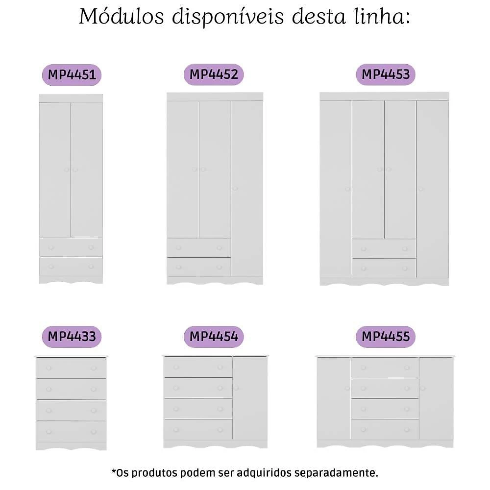 Quarto De Bebê Completo Berço Americano 3 Em 1 Colchão Realeza Multimóveis MP4599 Branco