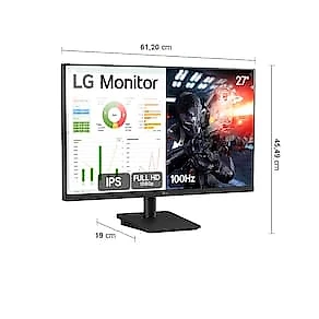 Monitor Gamer 27” LG 27MS500 Full HD IPS 100Hz Dynamic Action Sync Preto