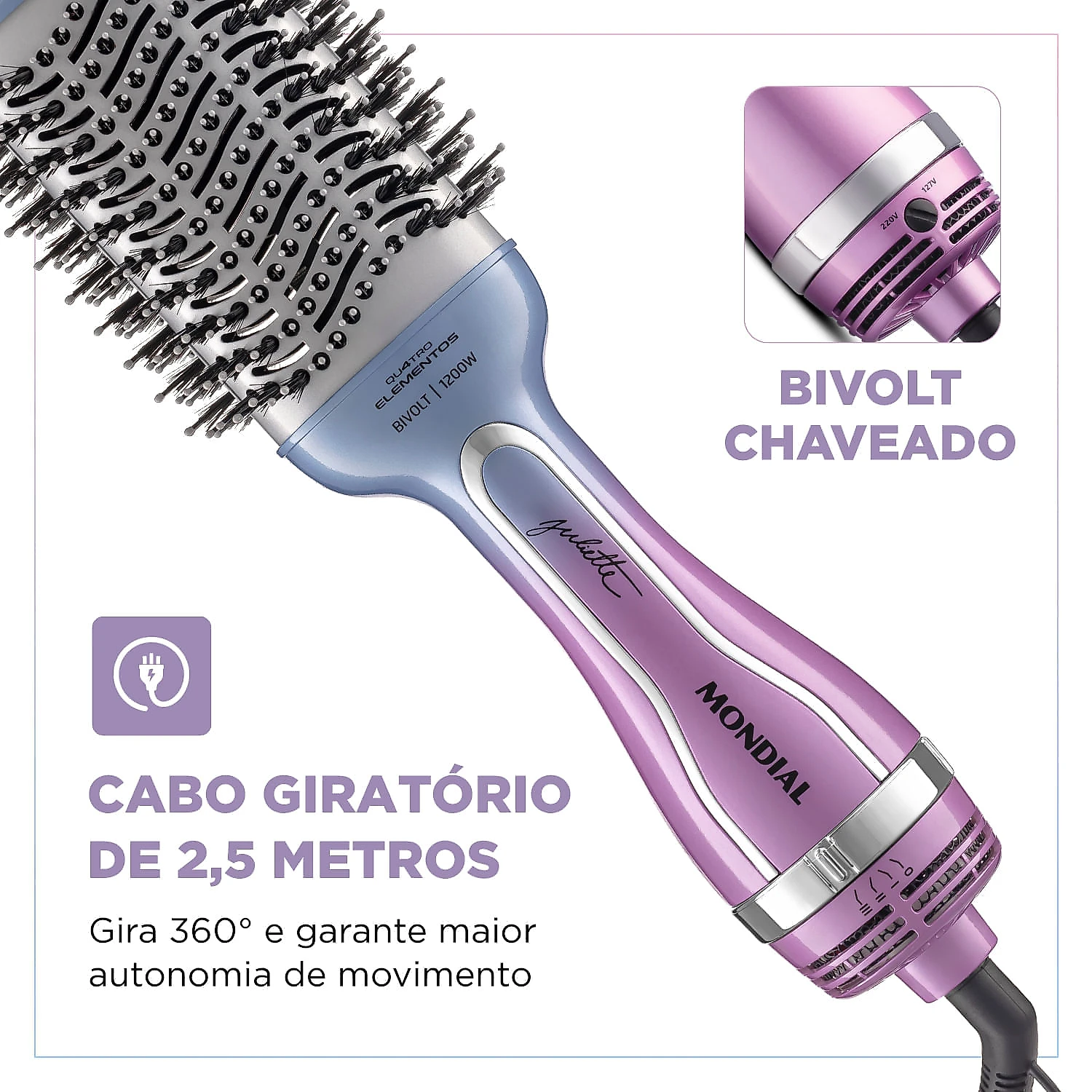 Escova Secadora By Juliette Mondial ES-JU-03 BIV