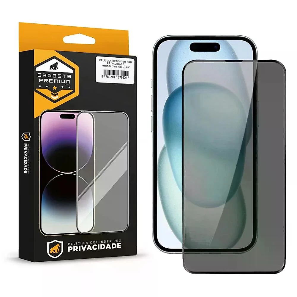 Kit Capa Urus Branca e Pelicula Defender Pro Privacidade para iPhone 15 - Gshield