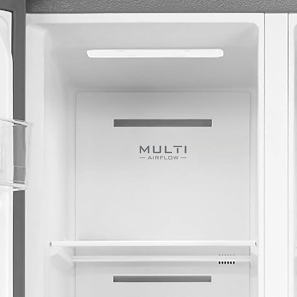 Geladeira midea side by side mdr-s598fga041 frost free com painel touch, função turbo e conectividade via app- cor inox claro - 442 litros 110