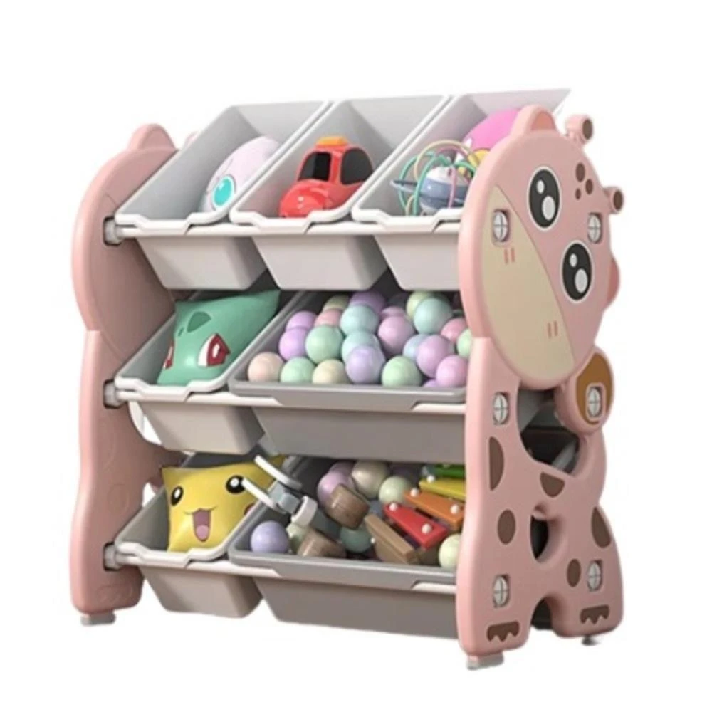 Estante Caixa Organizador de Brinquedos Bau Infantil 3 Prateleiras Porta Treco Multiuso Bebe Rosa
