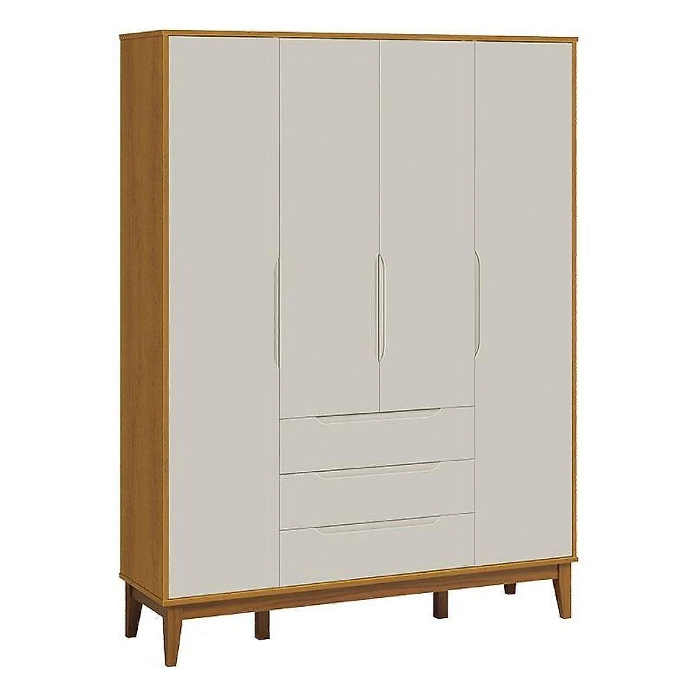 Quarto de Bebê Elfe Classic 4 Portas 3 Gavetas MDF Amadeirado Reller Móveis