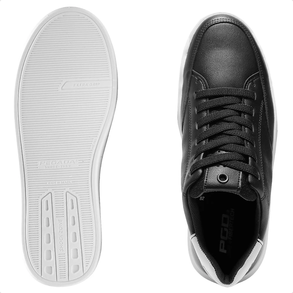 Sapatênis Pegada Fuse  Masculino + 3 Pares de Meias Preto / Branco - 37