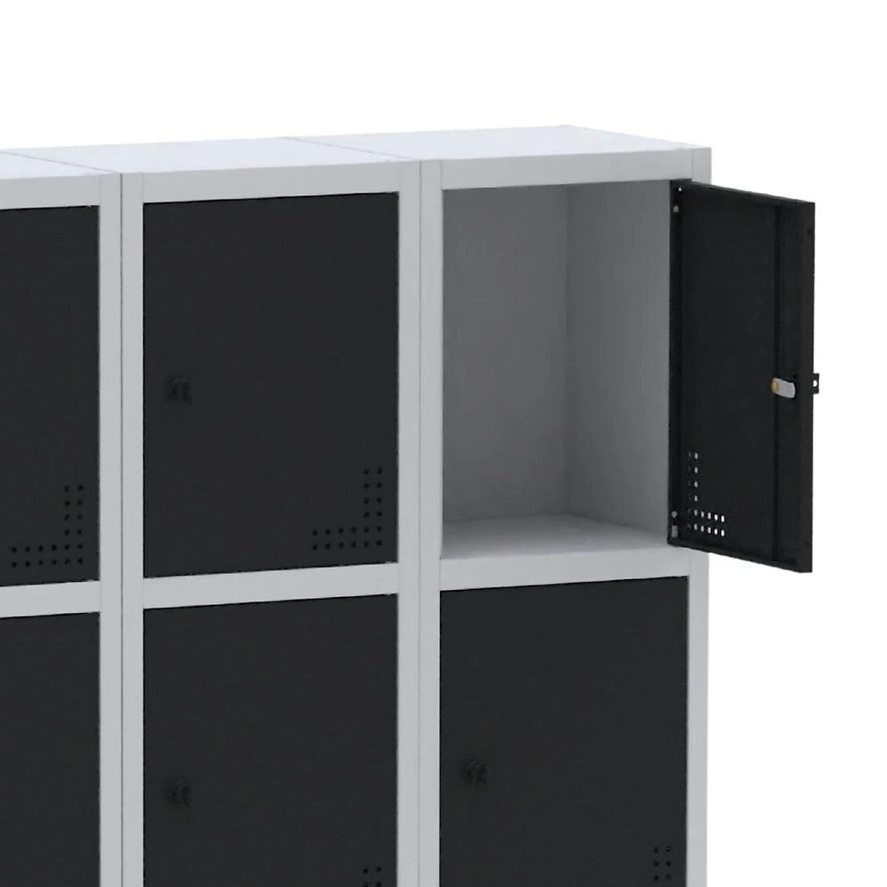 Armário Locker Guarda-volume Aço Light 15 Portas 103,5x179,5cm Cinza/Preto
