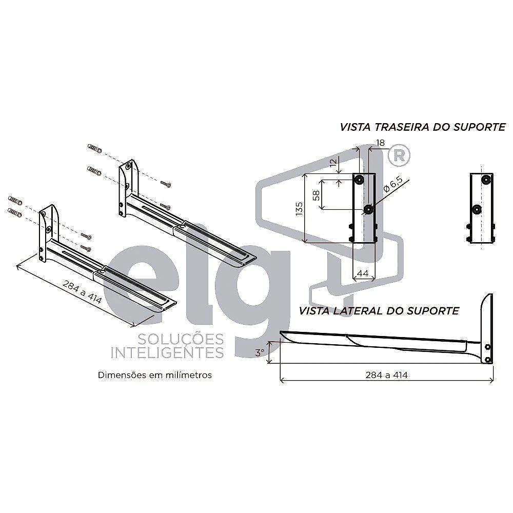 Suporte Para Microondas Universal Mw05 Elg Branco