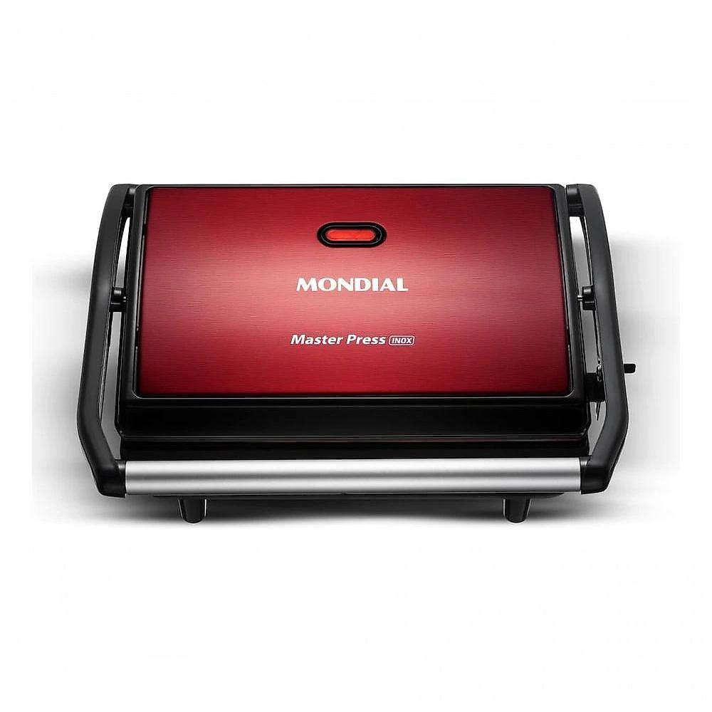 Sanduicheira Grill Press Red Ceramic PG-01-RC com Revestimento Cerâmico 1000W Vermelho 110V