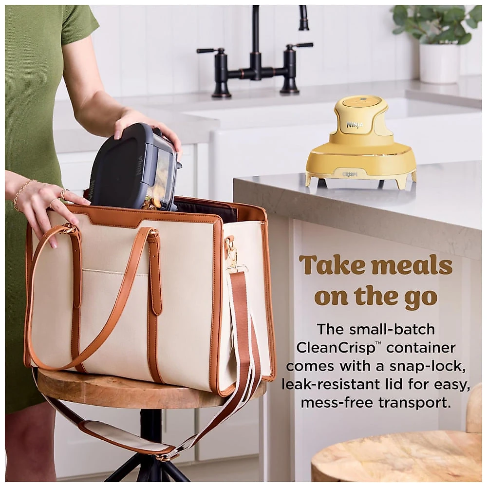 Ninja Air Fryer Crispi Fritadeira 4 em 1 Sistema de Cozimento Portátil 3,78 litros, 6 Copos de Vidro, Contêineres Crocantes, Tampas de Armazenamento