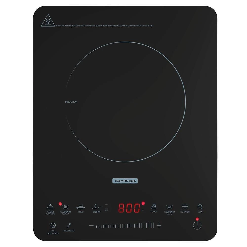 Cooktop Portátil por Indução Tramontina 94714132 1 Boca Vitrocerâmico Preto 220V
