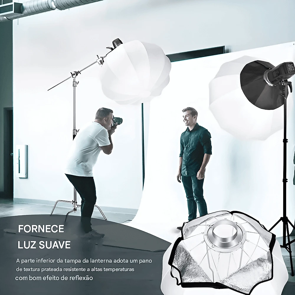 Softbox Lanterna RKQ55 Balão Chinês Bowens 55cm Montagem Fácil