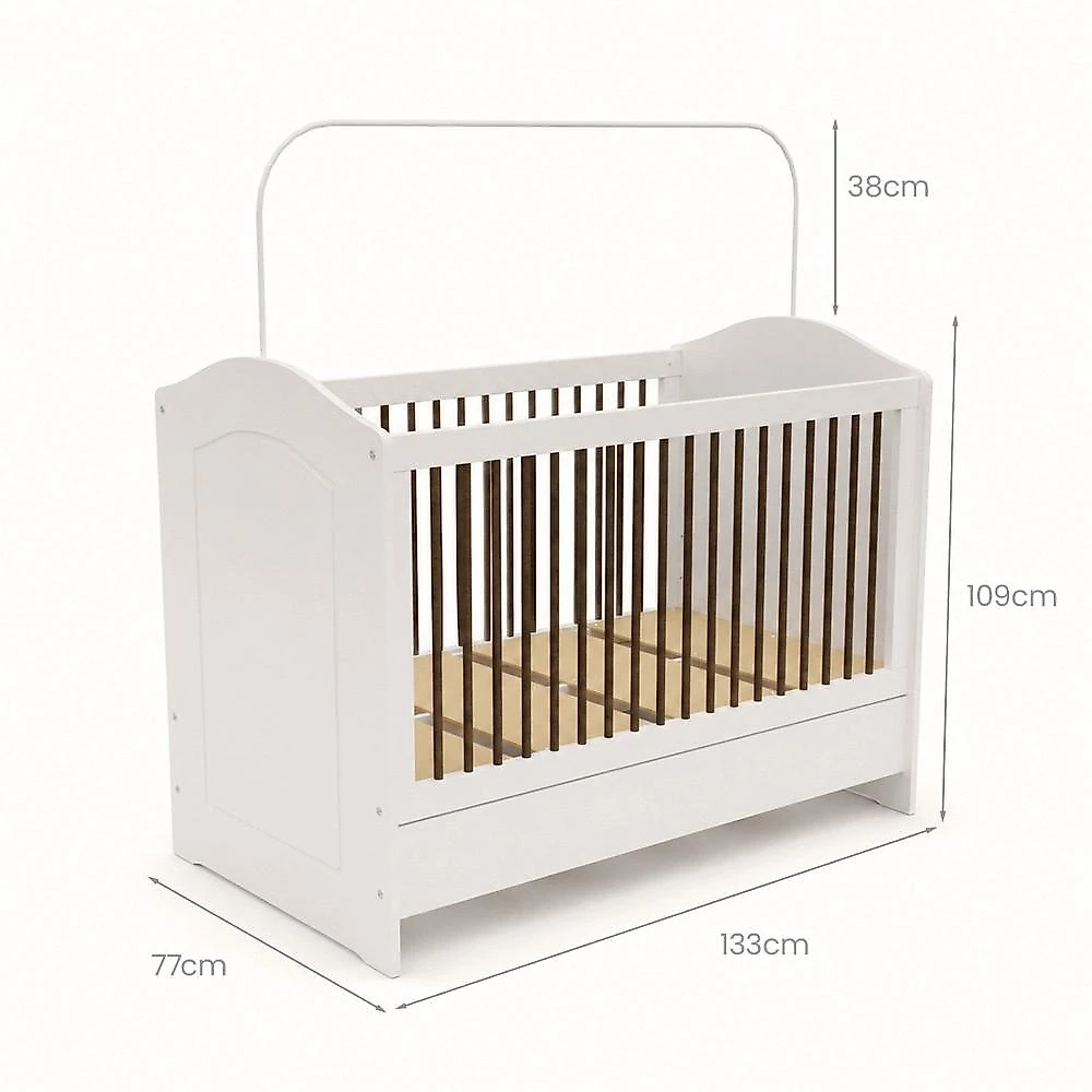 Quarto Baby Completo 6g com Estante Smile Creme/Carvalho