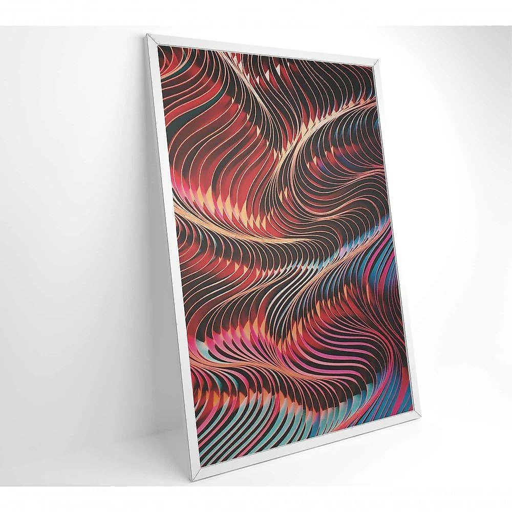Quadro Abstrato Ondulações 60x90 Cm Vidro Impresso