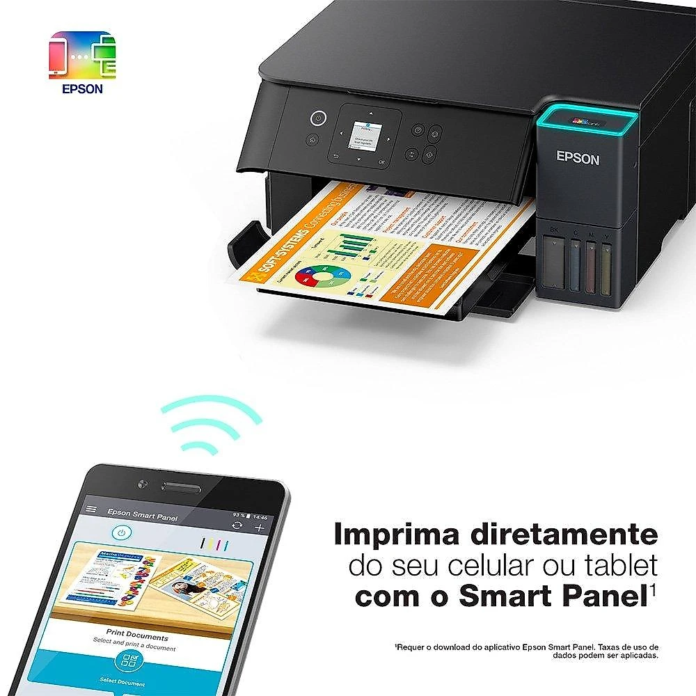 Multifuncional Epson EcoTank L4360 - Wi-Fi Direct, Frente e Verso Automático