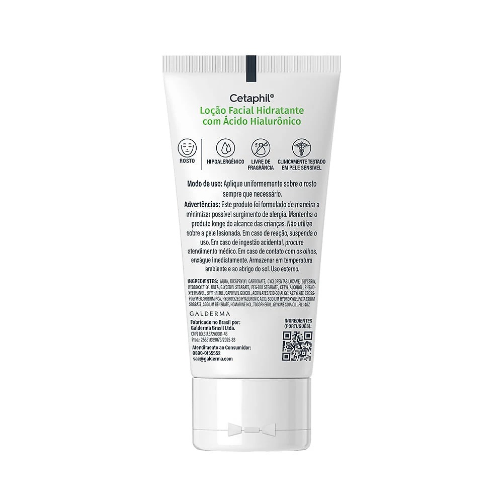 Miniatura Cethapil Loção Facial Hidratante com Ácido Hialurônico Textura Ultraleve Todos os Tipos de Pele 50ml