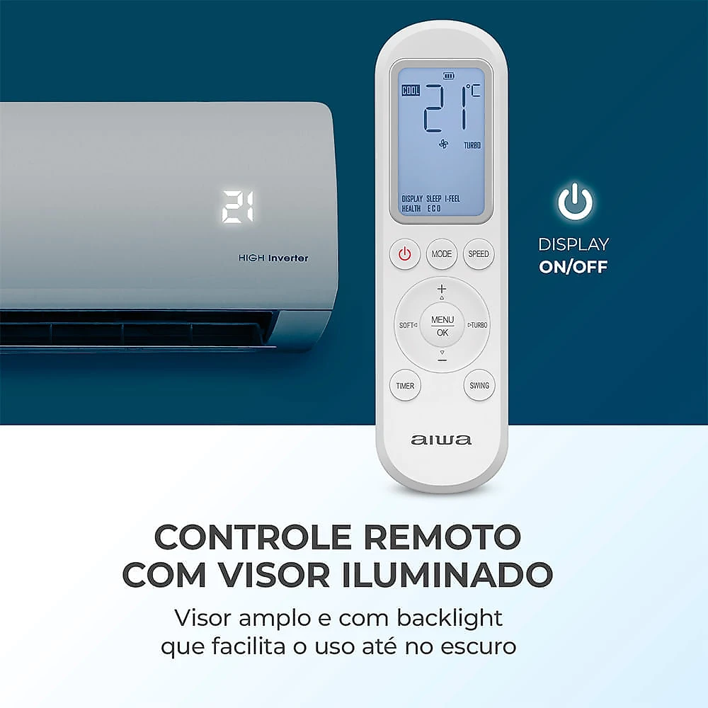 Ar Condicionado AIWA Split High Wall High Inverter 18.000 BTUs Frio AWS-AC-18F 220V 220