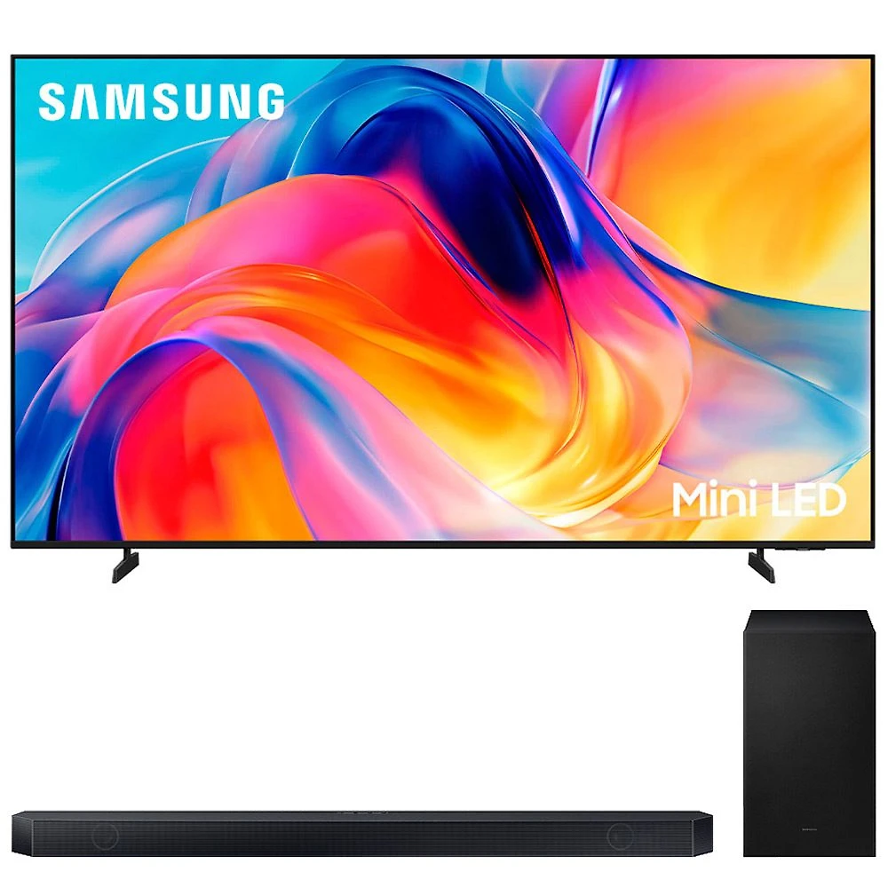 Samsung Smart TV MiniLED 4K 65" Polegadas M75H + Soundbar Samsung Série Q com 3.1.2 canais - HW-Q600H