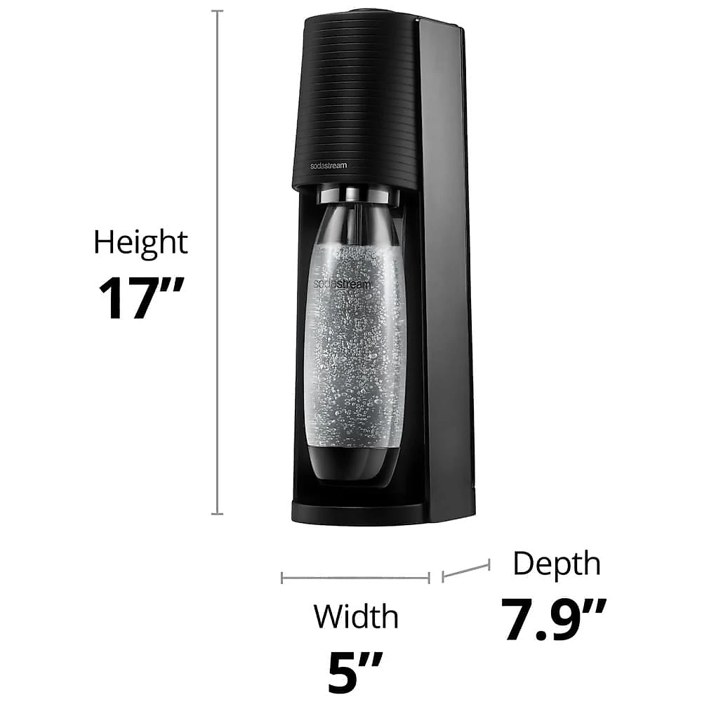 SodaStream Terra: Máquina de Fazer Água com Gás STARTER KIT em Preto, EcoAmigável, Sem Pilhas - Transforme sua Hidratação
