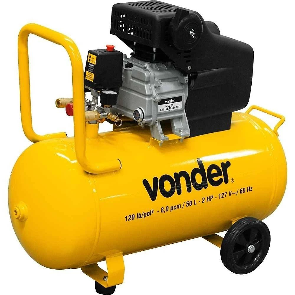 Compressor de Ar Portátil 8 Pés 2 HP 50 Litros MCV-50 VONDER