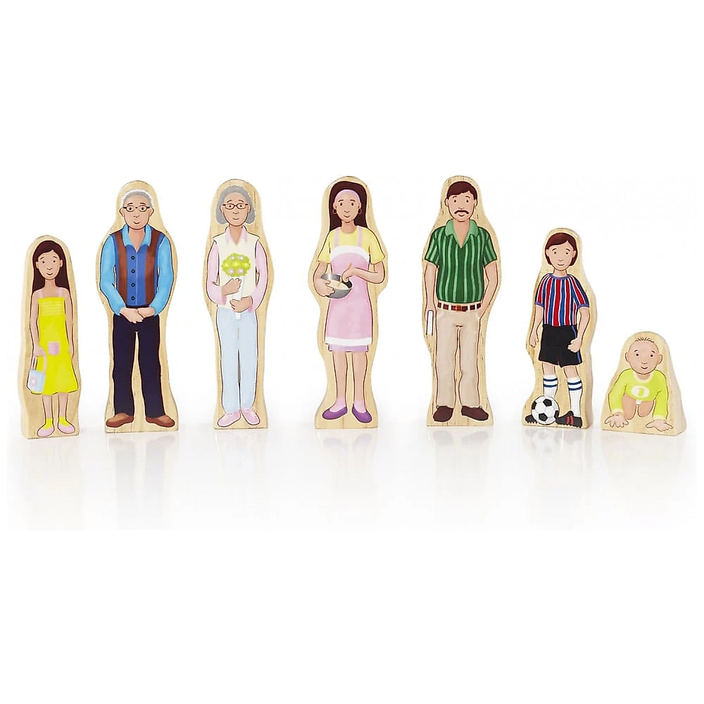 Conjunto de figuras em madeira Guidecraft Wedgies Multicultural Family Set com 28 personagens