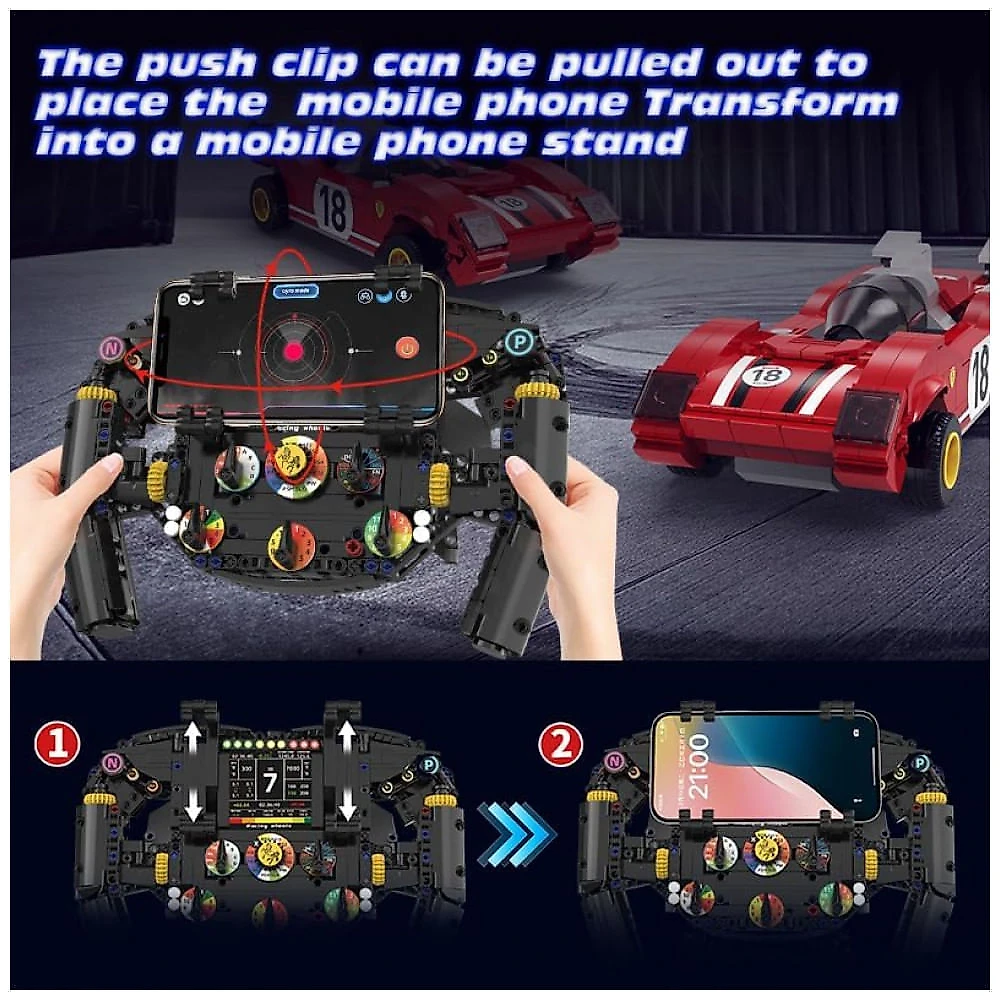 Kit de Construção STEM Volante F1 – Modelo de Rodas de Corrida com 833 Peças, Blocos Realistas para Montar e Decorar, 6+ anos