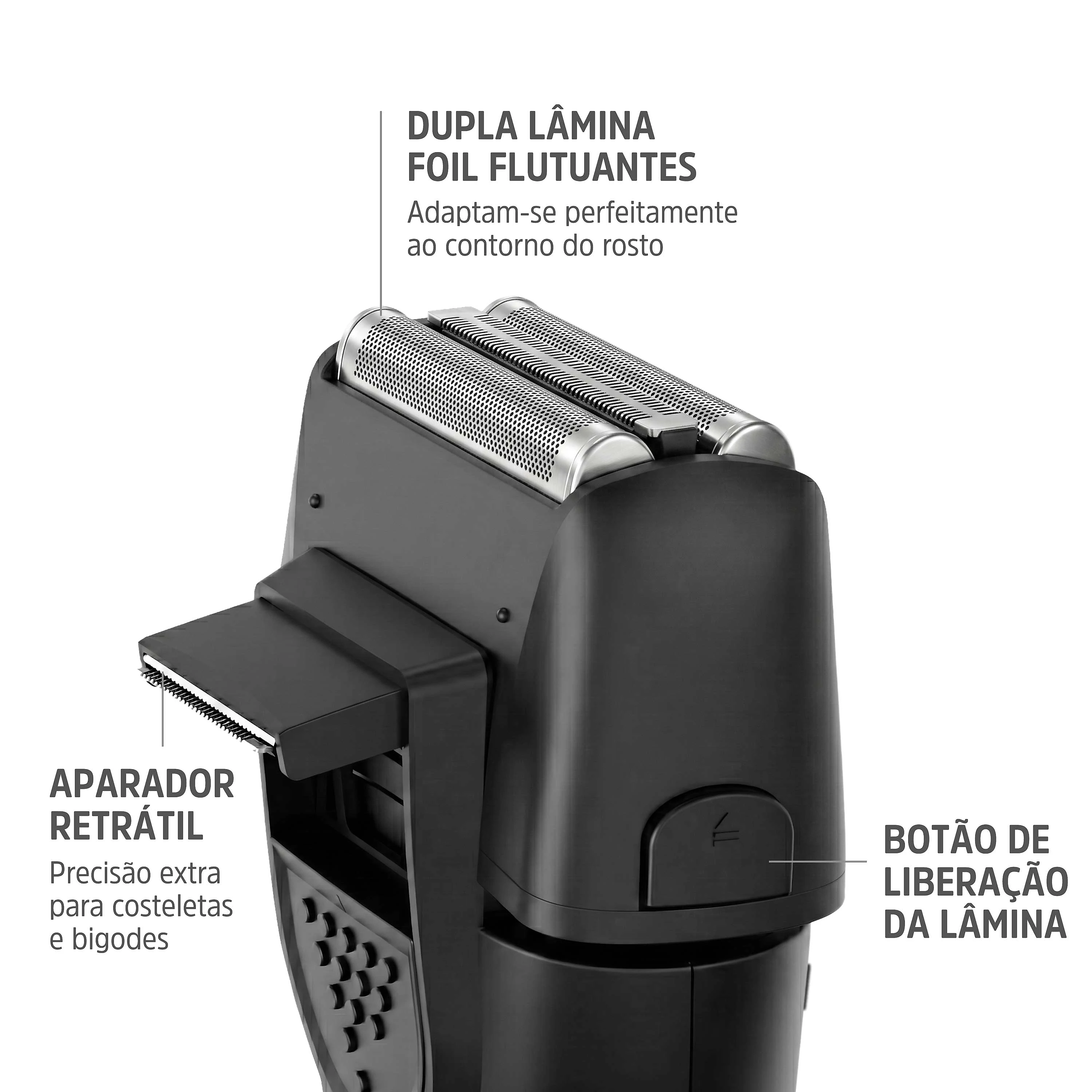 Barbeador Elétrico Foil Shaver Resistente a água be emotion Men | Bivolt