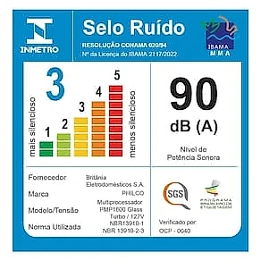 Multiprocessador de Alimentos Philco PMP1600P 9 em 1 com 2 Velocidades + Pulsar 1700W – Preto 110V
