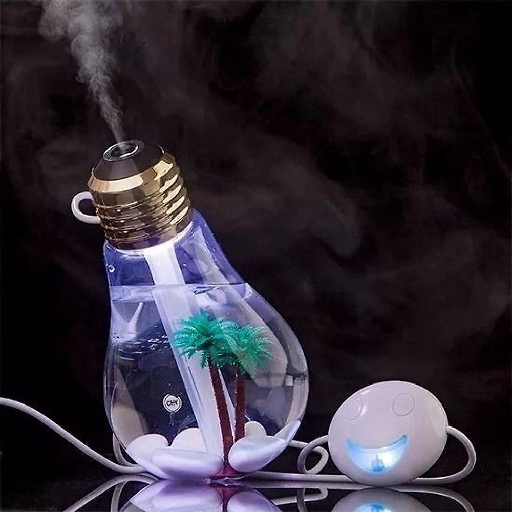 Lampada Umidificador Climatizador De Ar Difusor Aromas Ultrassonico Purificador Led Portátil 400Ml
