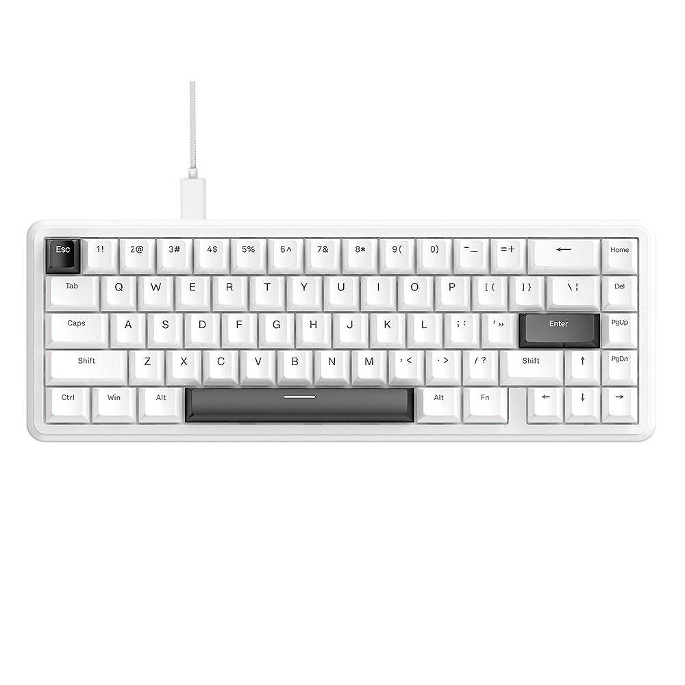 Miniatura Teclado Magnético Gamer Attack Shark X65 HE, Rapid Trigger, 8000Hz, 0.01ms, Simple White, Branco - AS-X65HE-SW