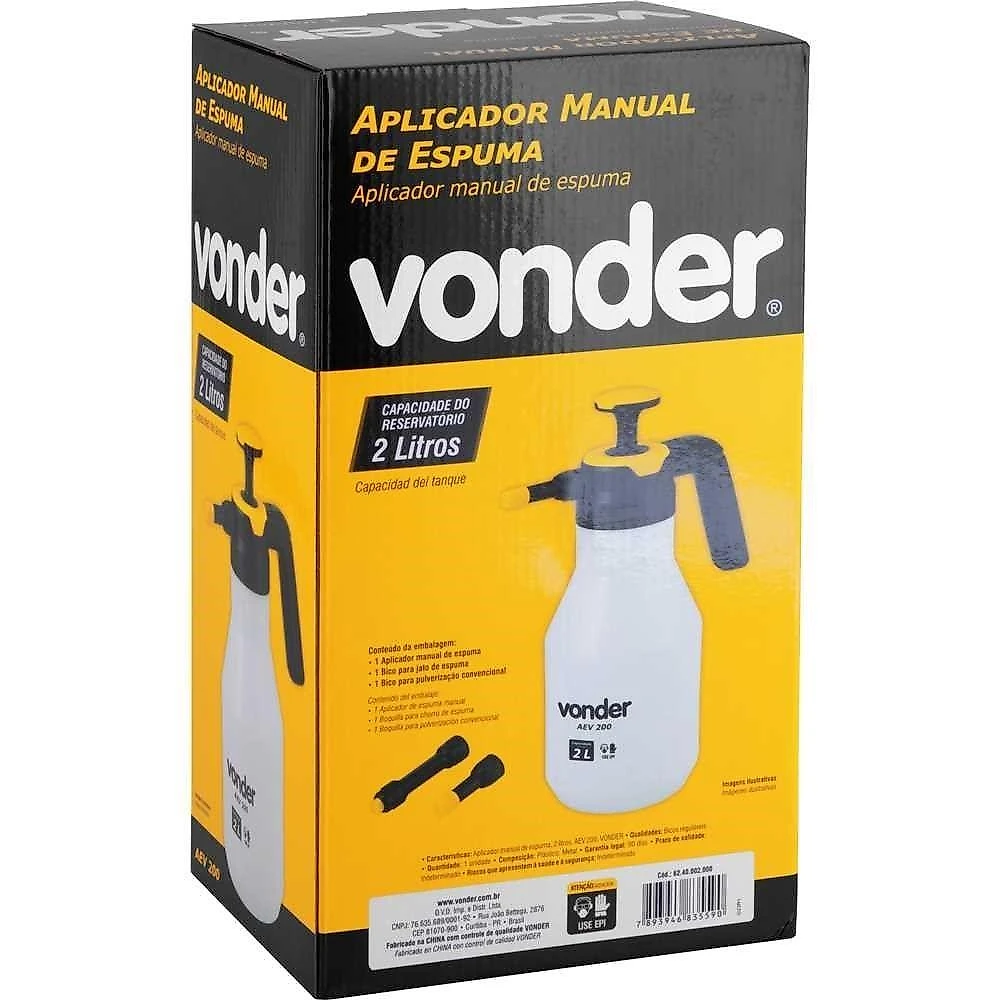 Aplicador Manual De Espuma 2 Litros Aev200 Vonder