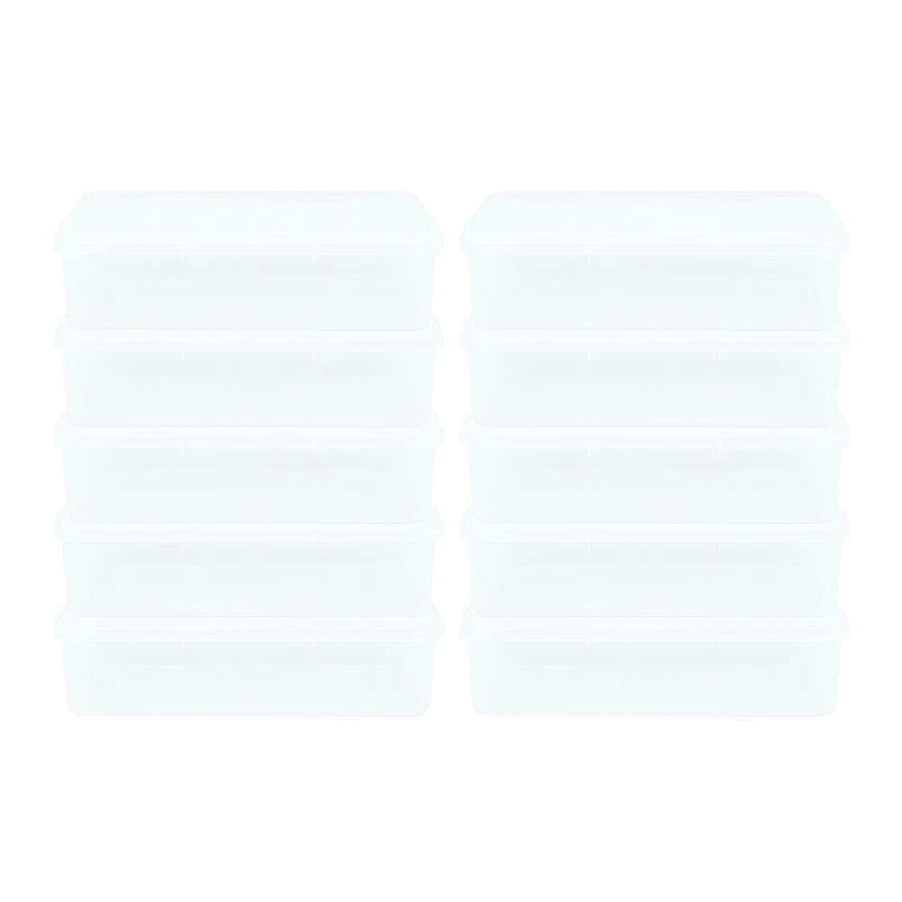 Kit 10 Caixas Herméticas Plásticas Empilháveis 3,5l Branco