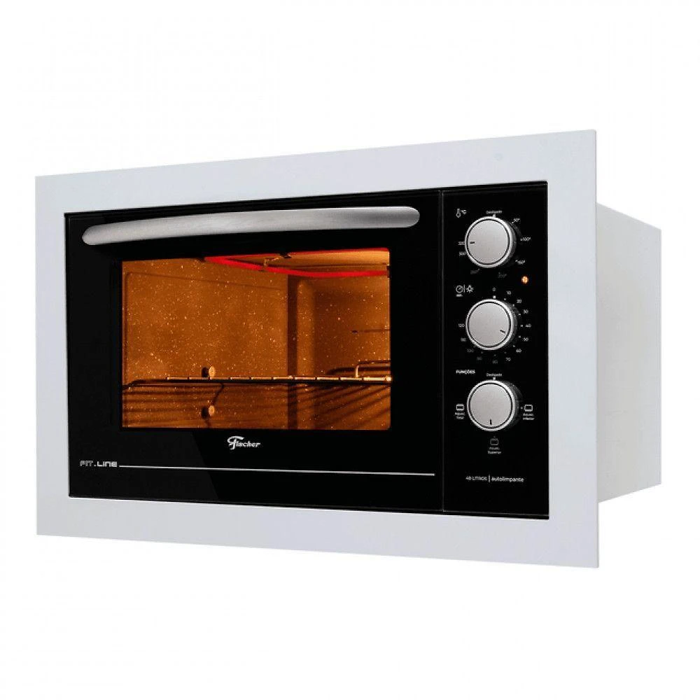 Forno Elétrico De Embutir 48 Litros Fit Line Fischer Branco 220V