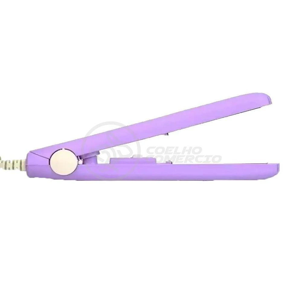 Mini Chapinha Prancha Portátil 17cm Bivolt 110v220v Roxo