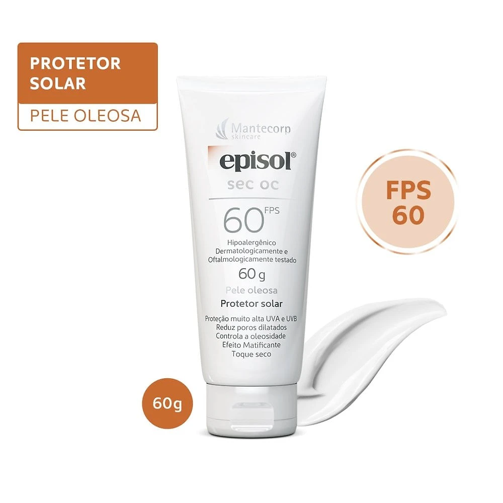 Miniatura Protetor Solar Episol Sec Oc Pele Oleosa Fps 60 60g