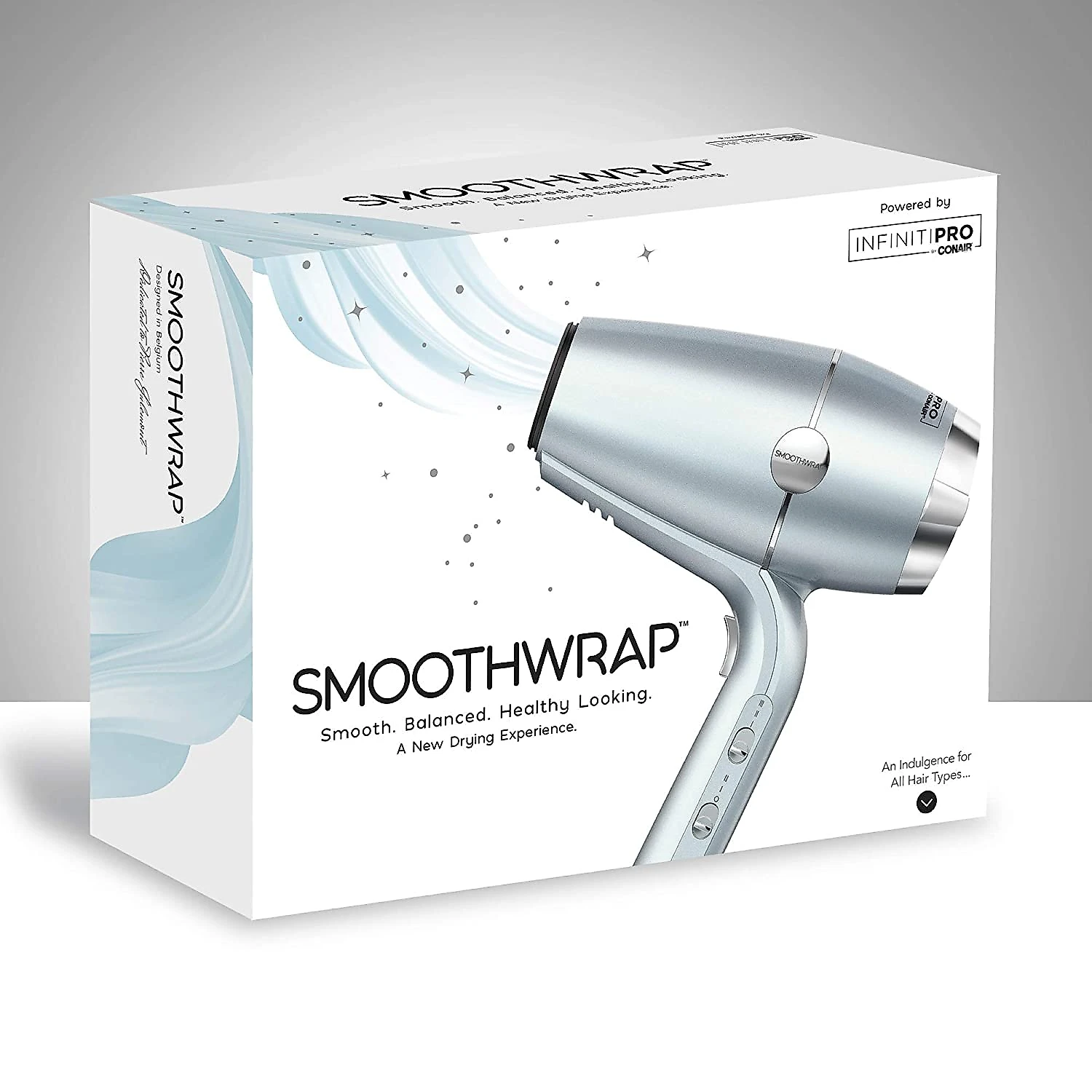INFINITIPRO Secador de Cabelo Profissional com Terapia Dupla de íon e Tecnologia Cerâmica Cinza