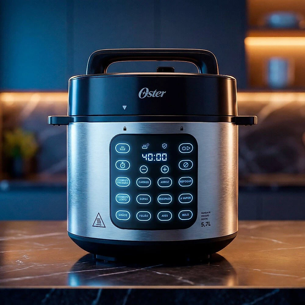 Panela de Pressão Elétrica OPAN930 Digital Multifuncional Oster Cadence Inox - 110V