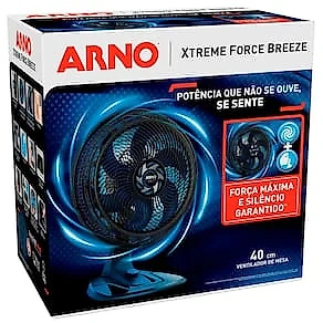 Ventilador de Mesa Arno Xtreme Force VB40 40cm 3 Velocidades 6 Pás Preto 110V