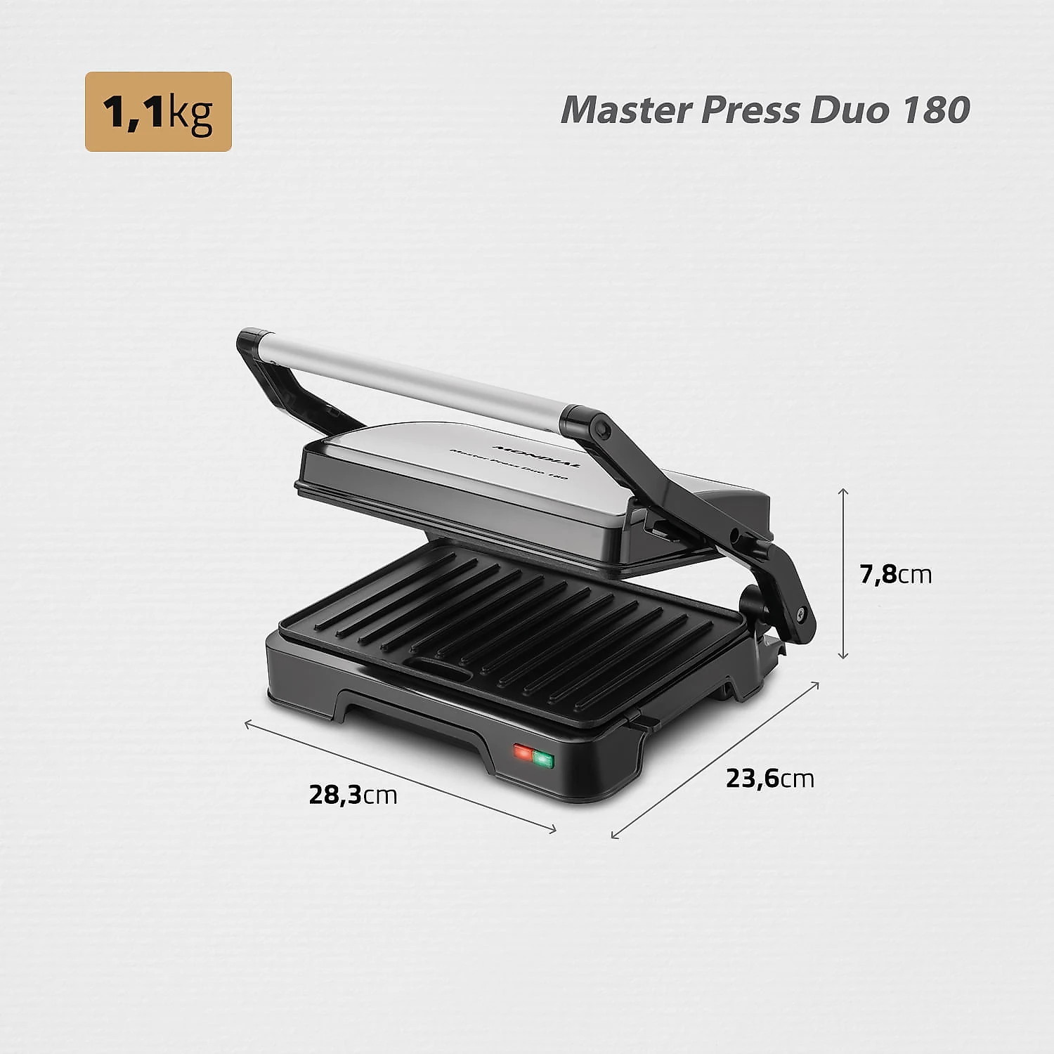Master Press Duo 180  Mondial Preto/Inox PG-01-180 PRESS GRILL PG-01-180 127V/60HZ