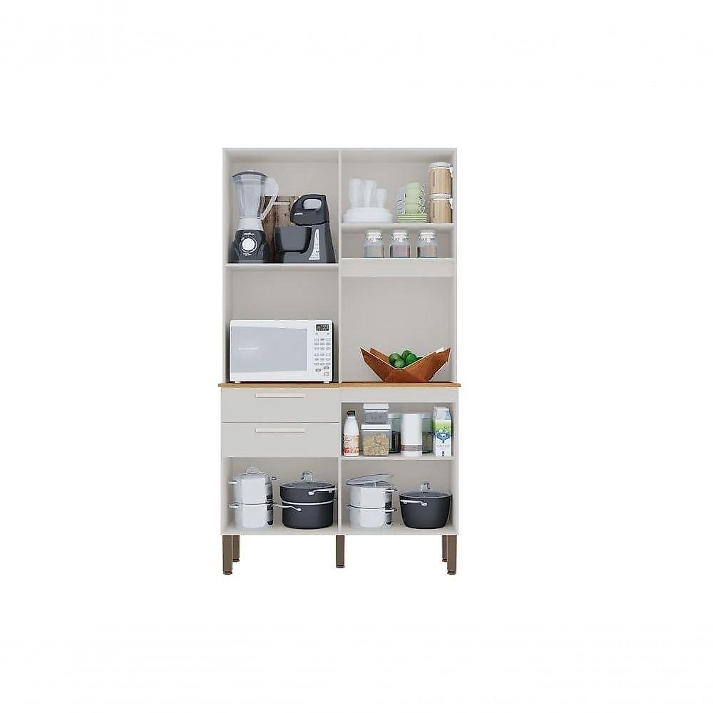 Armário De Cozinha 5 Portas 2 Gavetas Dubai Salleto Branco