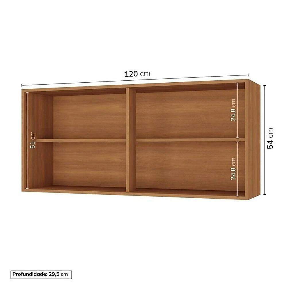 Cozinha Compacta 4 Peças 2 Aéreos 2 Balcões Soho CabeCasa MadeiraOriginals Freijó/Azul
