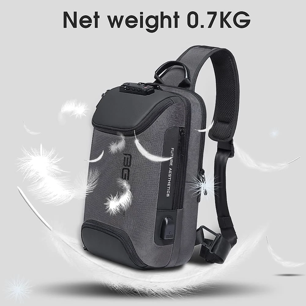 BANGE Mochila para Laptop 24 cm com Porta Carregador USB e À prova DÁgua Cinza