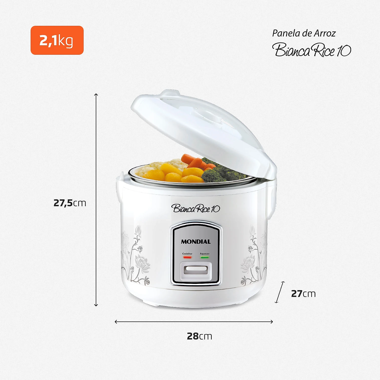 Panela Elétrica Mondial Bianca Rice 10 PE-10 127V