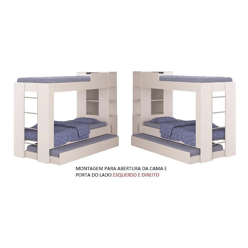 Beliche Ditália Cama Auxiliar Com Kit Luz Cm-15 Cor:branco Branco