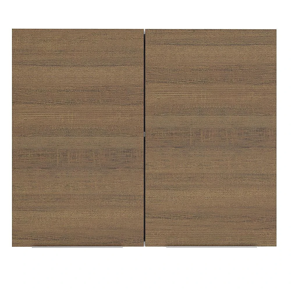 Armário aéreo madesa stella 80 cm 2 portas - branco/rustic