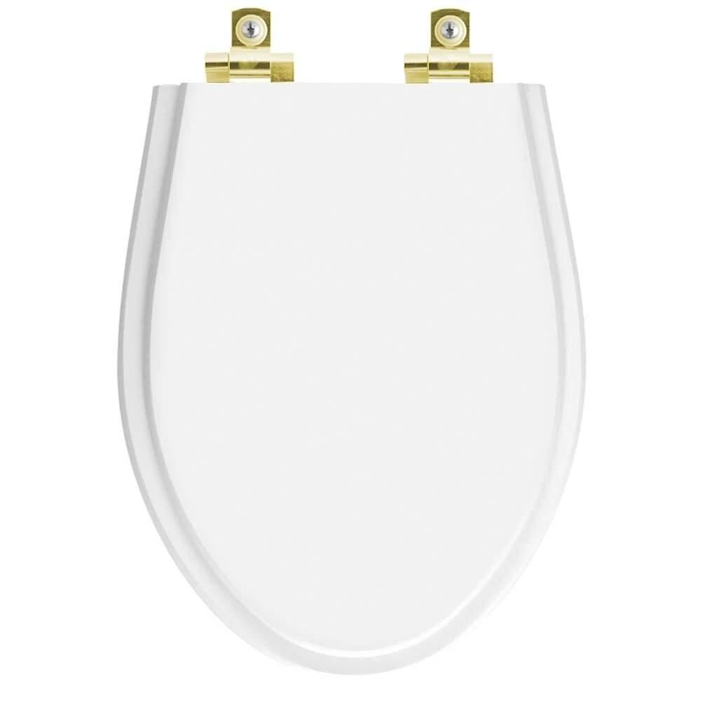 Assento Sanitário Soft Close Alpinia Branco Para Vaso Fiori Com Ferragem Dourada